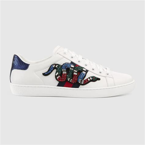 gucci ace embroidered low top sneaker snake|Gucci embroidered snake sneakers.